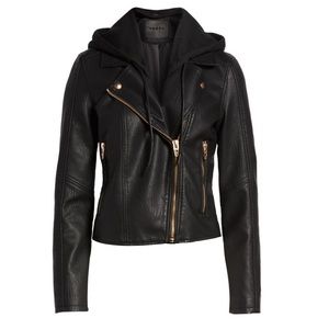 BlankNYC Faux Leather Jacket (Removeable Hood)